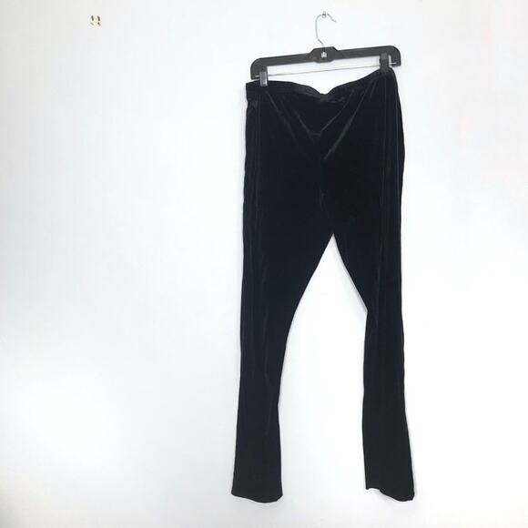 Armani Exchange AX Paris Curve Black Velvet Skinny Pants Elastic Waist Lounge 24 - Picture 5 of 5